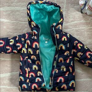 Hatley Kids Navy Rainbow Puffer Jacket
